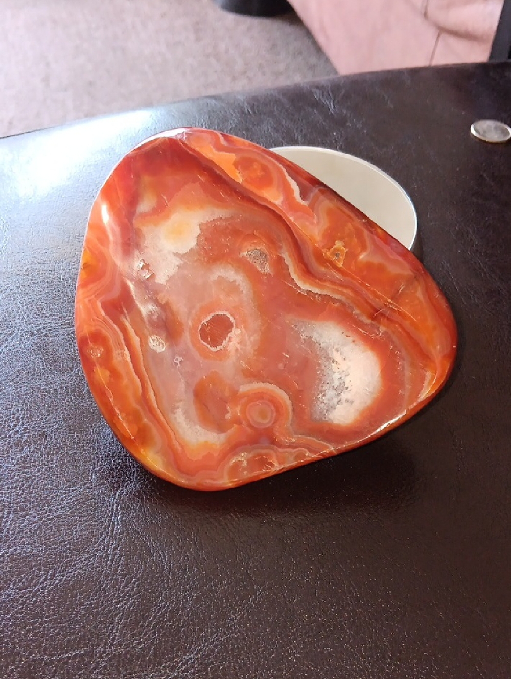 Polished Rust Agate Display Dish